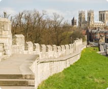 York City Wall and York Minster York City Wall and York Minster