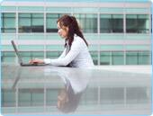 Woman on a laptop