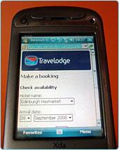 The Travelodge mobile booking site