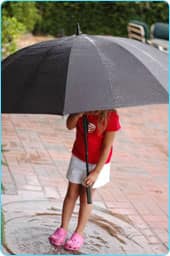 Girl holding an umbrella