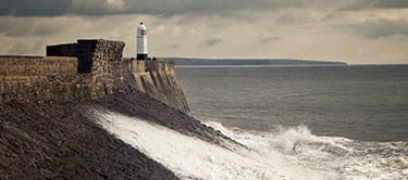 lighthouse on bridgend coast