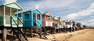 beach huts, thorpe bay beach, essex