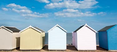 Seaside beach huts