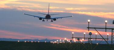 Newcastle Airport at sunset