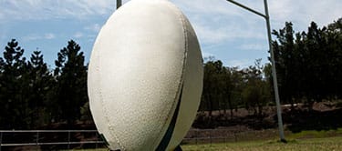 rugby ball and goal rugby ball and goal