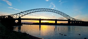 widnes bridge at sunset