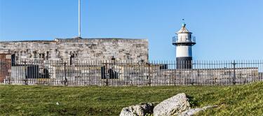 southsea castle and black & white lighthouse