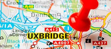 uxbridge pinned on a map