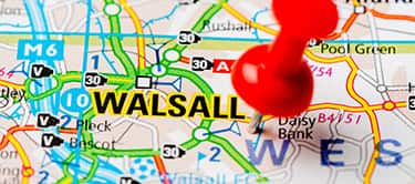 Walsall on a map Walsall on a map