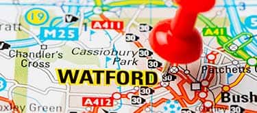 map with watford on
