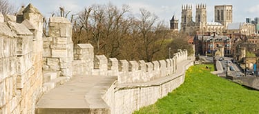 York City Wall and York Minster York City Wall and York Minster